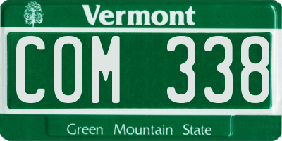 VT license plate COM338