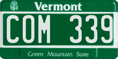 VT license plate COM339
