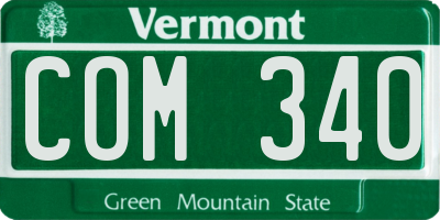VT license plate COM340