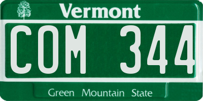 VT license plate COM344
