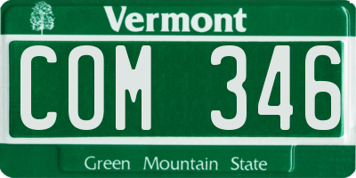 VT license plate COM346