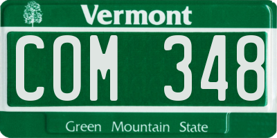 VT license plate COM348