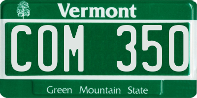 VT license plate COM350