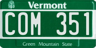 VT license plate COM351