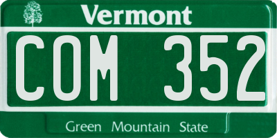 VT license plate COM352