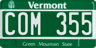 VT license plate COM355