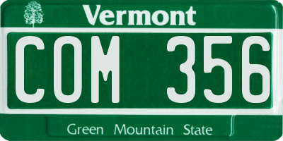 VT license plate COM356