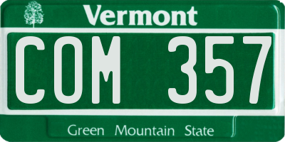 VT license plate COM357