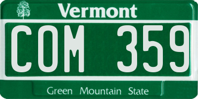 VT license plate COM359