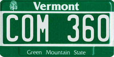 VT license plate COM360