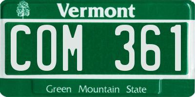 VT license plate COM361