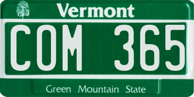 VT license plate COM365