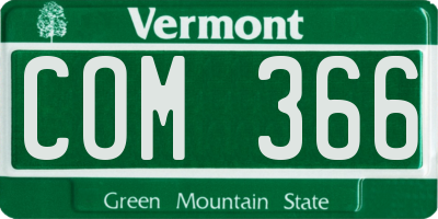 VT license plate COM366
