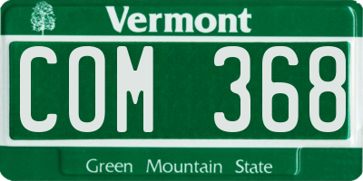 VT license plate COM368