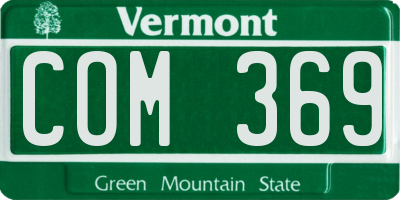 VT license plate COM369