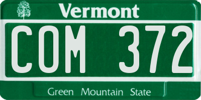 VT license plate COM372