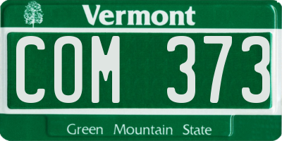 VT license plate COM373