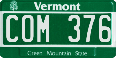 VT license plate COM376