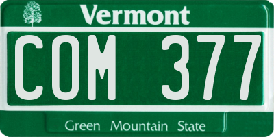 VT license plate COM377