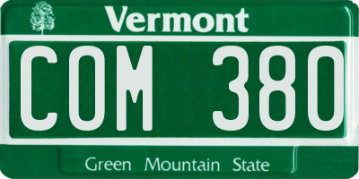 VT license plate COM380