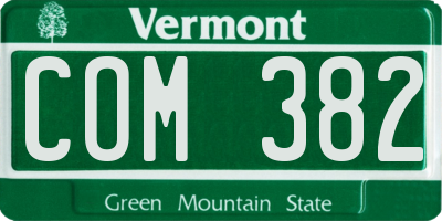 VT license plate COM382