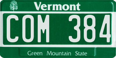VT license plate COM384