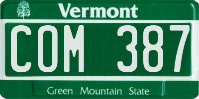 VT license plate COM387