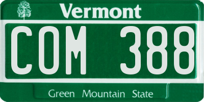 VT license plate COM388