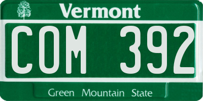 VT license plate COM392