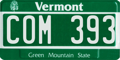 VT license plate COM393