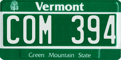 VT license plate COM394