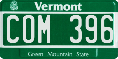 VT license plate COM396
