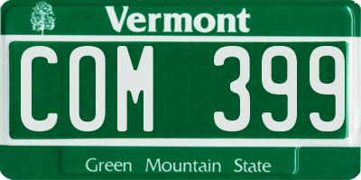 VT license plate COM399