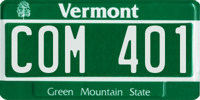 VT license plate COM401