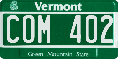 VT license plate COM402
