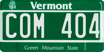 VT license plate COM404