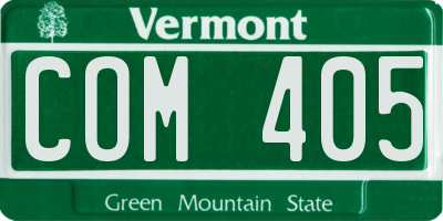 VT license plate COM405