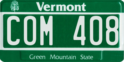 VT license plate COM408