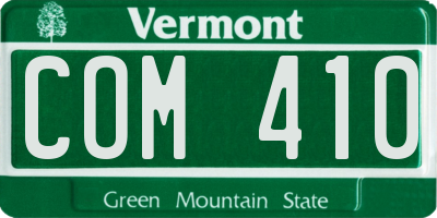 VT license plate COM410