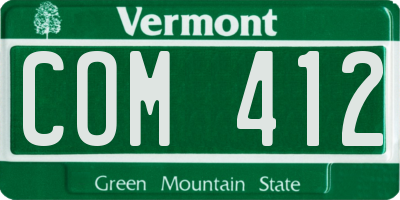 VT license plate COM412