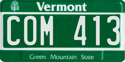 VT license plate COM413