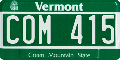 VT license plate COM415