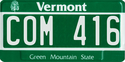 VT license plate COM416