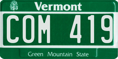 VT license plate COM419
