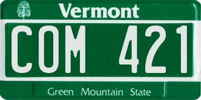 VT license plate COM421