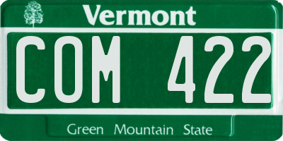 VT license plate COM422