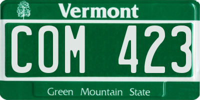 VT license plate COM423