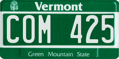 VT license plate COM425