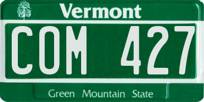 VT license plate COM427