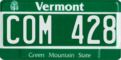 VT license plate COM428